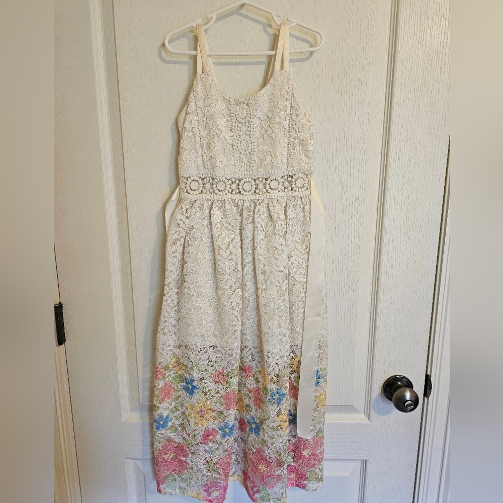 Bonnie Jean Cream Floral Lace Dress